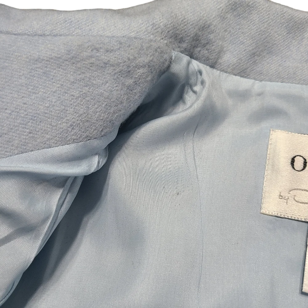 Oscar de la Renta Wool Cashmere Jacket Sky Blue - Picture 5 of 6
